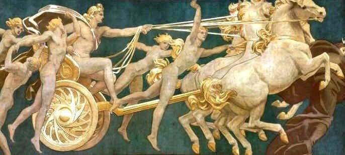 Apollon, der trækker solen henover himlen Apollon, der trækker solen henover himlen
