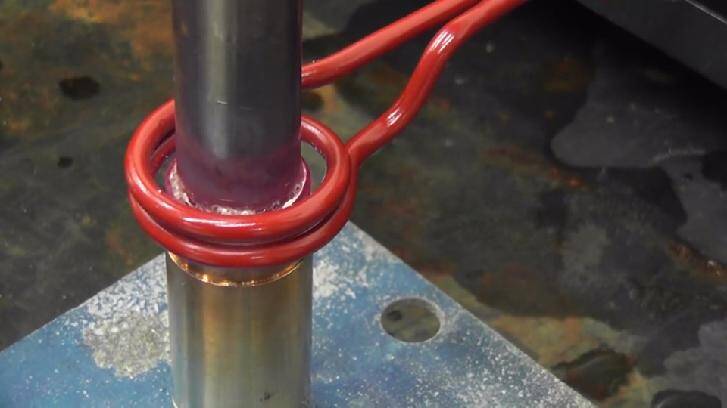 Induction brazing copper to brass fitting1 Induction brazing copper to brass fitting1