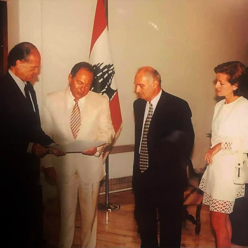 Le Yaouanc avec Emil Lahoud, Liban, 2000 Le Yaouanc avec Emil Lahoud, Liban, 2000