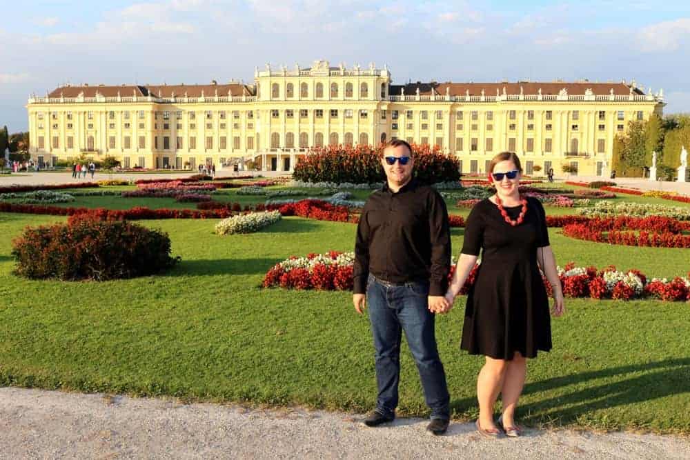 Karolina and Patryk in front of Schonbrunn Vienna