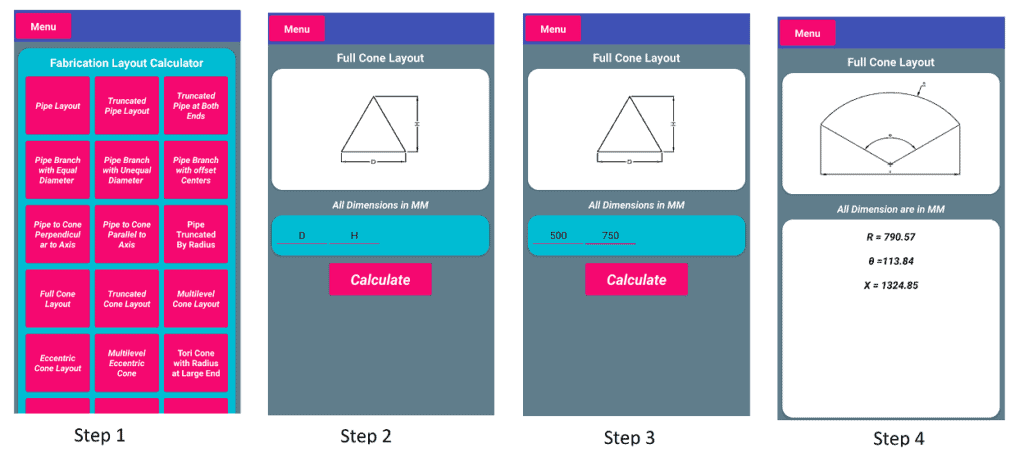 Screenshots for Cone Layout Example Checking Process