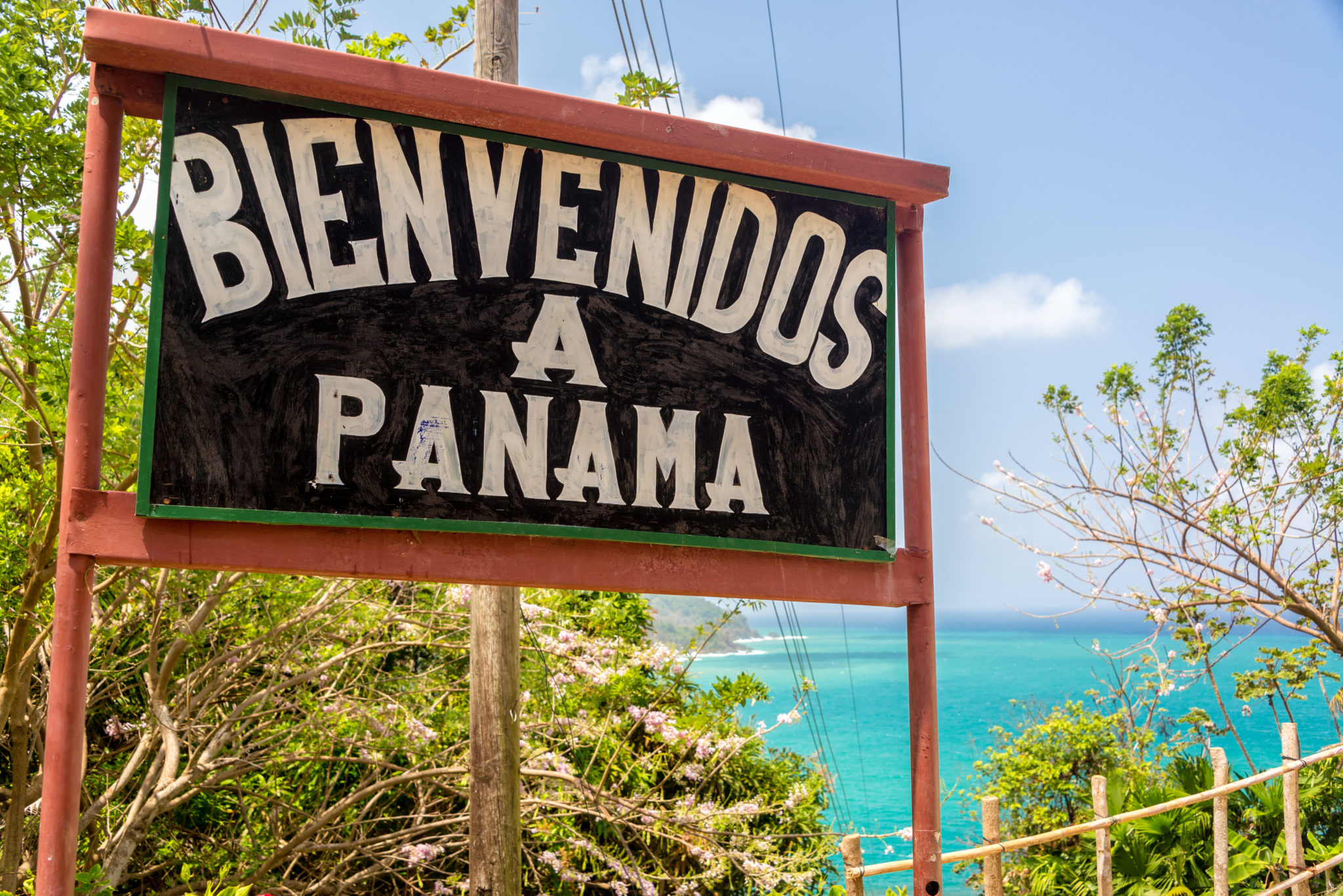 Willkommens-Schild am Grenzübergang Kolumbien-Panama