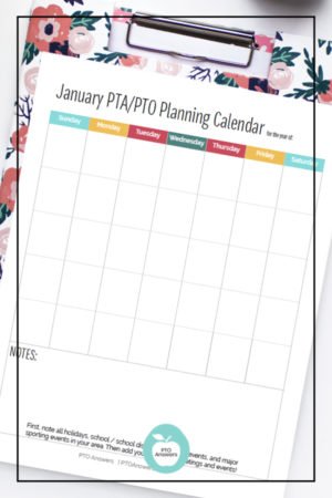 How to put together a PTO planning calendar to keep your PTO organized and on track. Plan out your entire year to work towards your PTA's goals for a successful year! #ptoanswers #pto #pta #planning