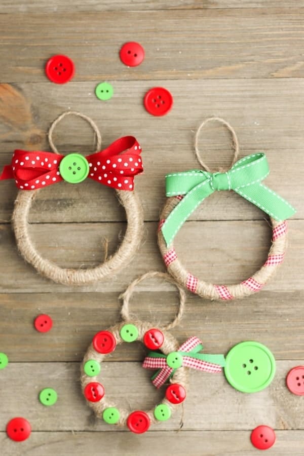 mason jar ornaments on a wood background