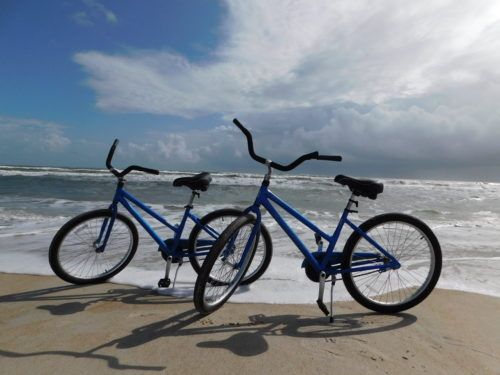 Fat-tire bikes at the sand at anastasia state park.