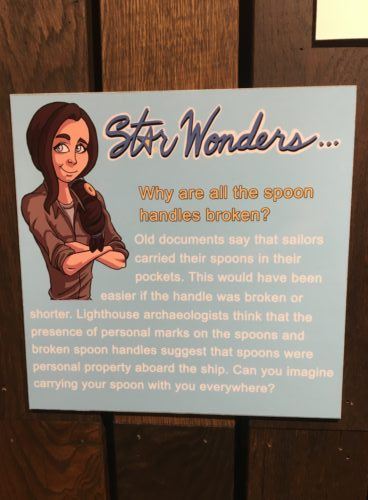 A sign at the lighthouse keeper's house and museum.