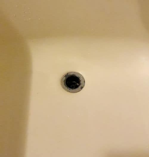Cleared tub drain
