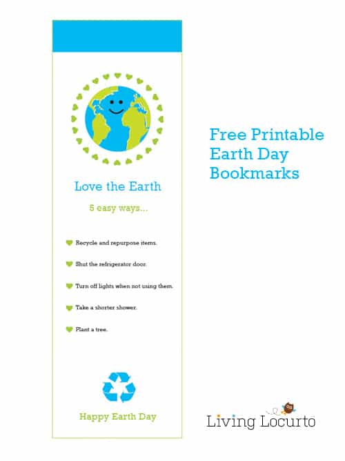 Earth Day Bookmarks Free Printable Gift for Kids
