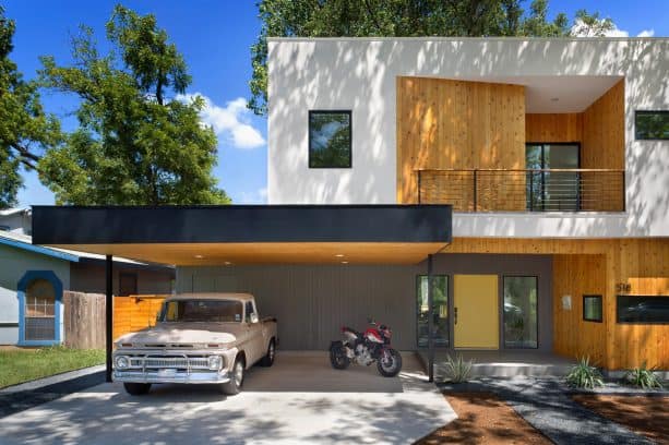 a modern carport looks bold in its simplicity