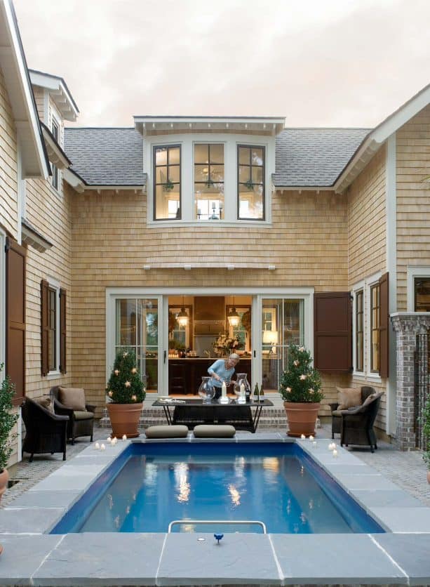 compact size inground pool in private area