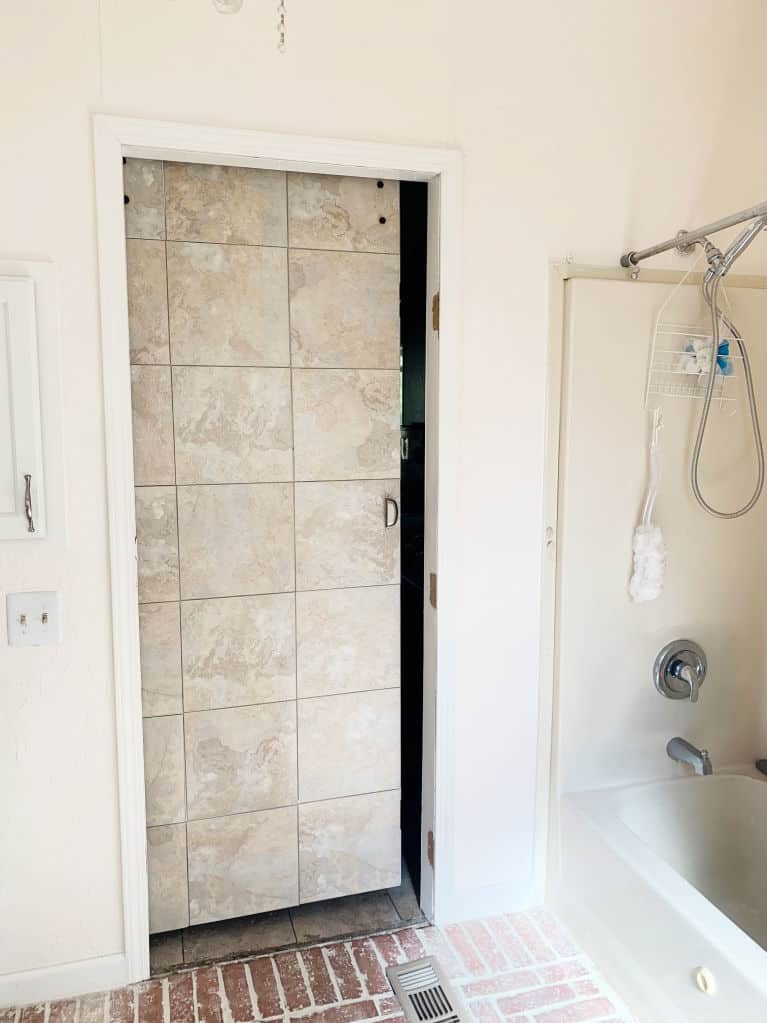 sliding barn door in hallway