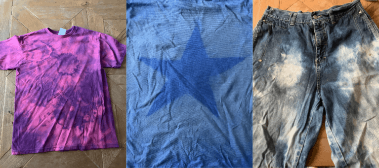 3 different reverse tie dye techniques