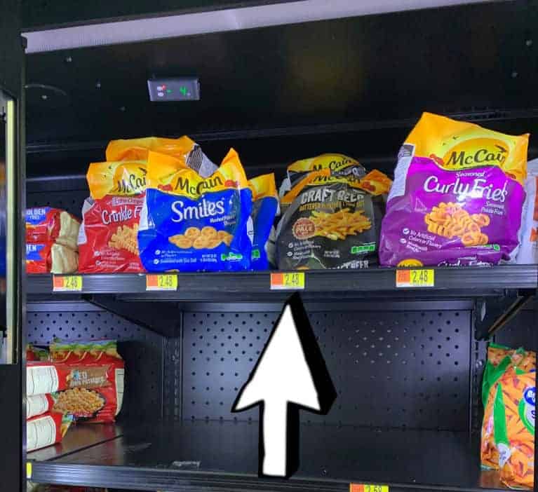 mcain fries in freezer at Walmart