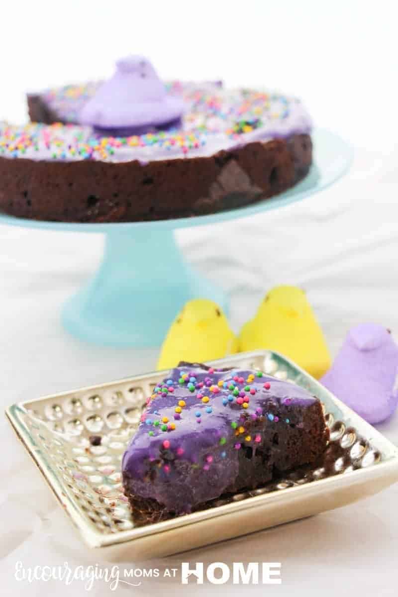 The perfect Instant Pot Peeps brownies, great for your easter or spring pressure cooker dessert!