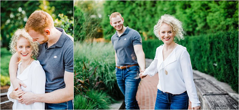 Chicago Botanic garden engagement romantic sunset session