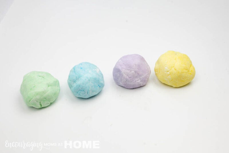 Four colors of Edible Peeps Playdough.