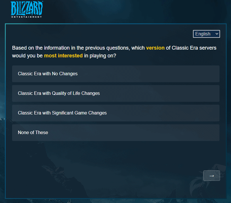 Blizzard Sends Out Survey Related To The Future Of Classic WoW 5 Blizzard Sends Out Survey Related To The Future Of Classic WoW 5