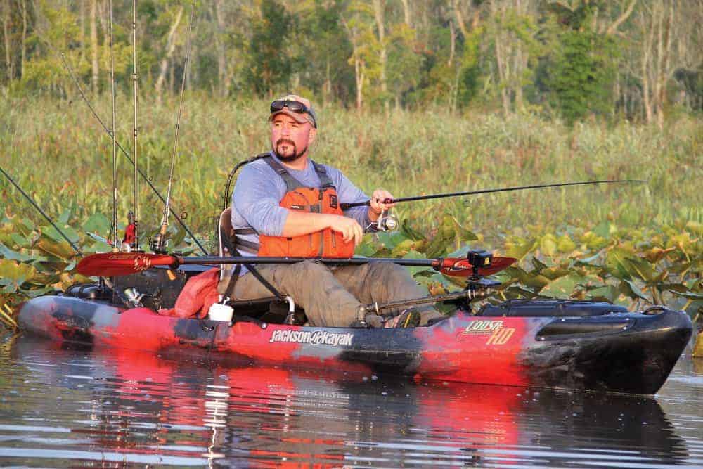 A well-equipped kayak provides John Leavitt the stealth to sneak into the cover where snakeheads lurk. photos by David Hart