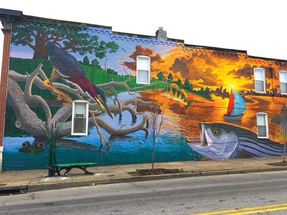 Lawrance collaborated with Mural Masters, Inc. to create this piece in Baltimore celebrating the Bay