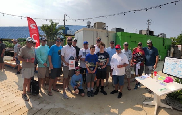 A record 159 anglers took part in the 16th annual Kent Narrows Light Tackle & Fly Fishing Tournament held on June 1, with the winners pictured here. Photo courtesy of CCA MD.