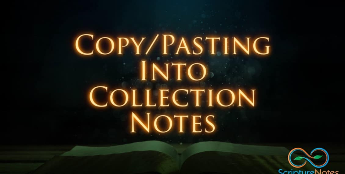 Pasting into a master collection note Pasting into a master collection note