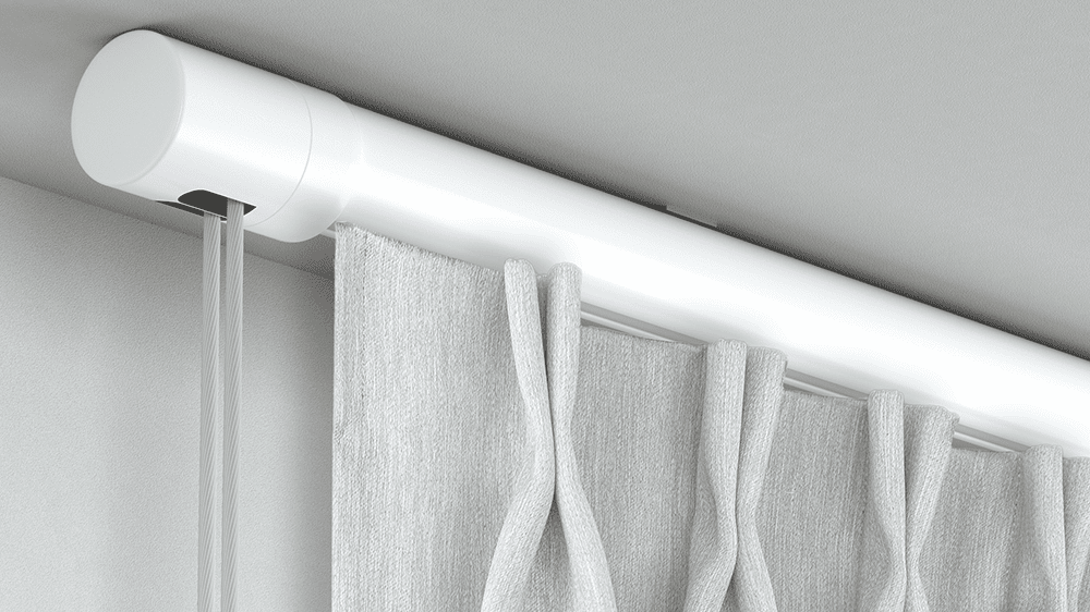 Ultradünne Vorhangschiene 210cm - Weiße Aluminiumschiene Für Deckenmontage