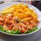 Camarão alho e óleo com fritas