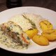 Bacalhau gratinado com espinafre
