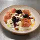 Burrata Desconstruída com Uvas confit & Jamon Serrano