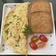 Omelete queijo + presunto + pão