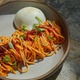 Spaghettii ao Pesto Rosso e Burrata 