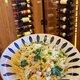 Penne alla crema com bacon e calabresa. 
