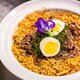 Arroz de galinha caipira ao molho pardo