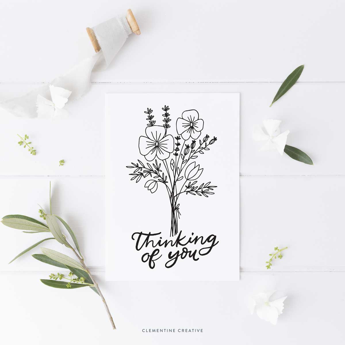 Printable Thinking Of You Cards Free Colouring Page