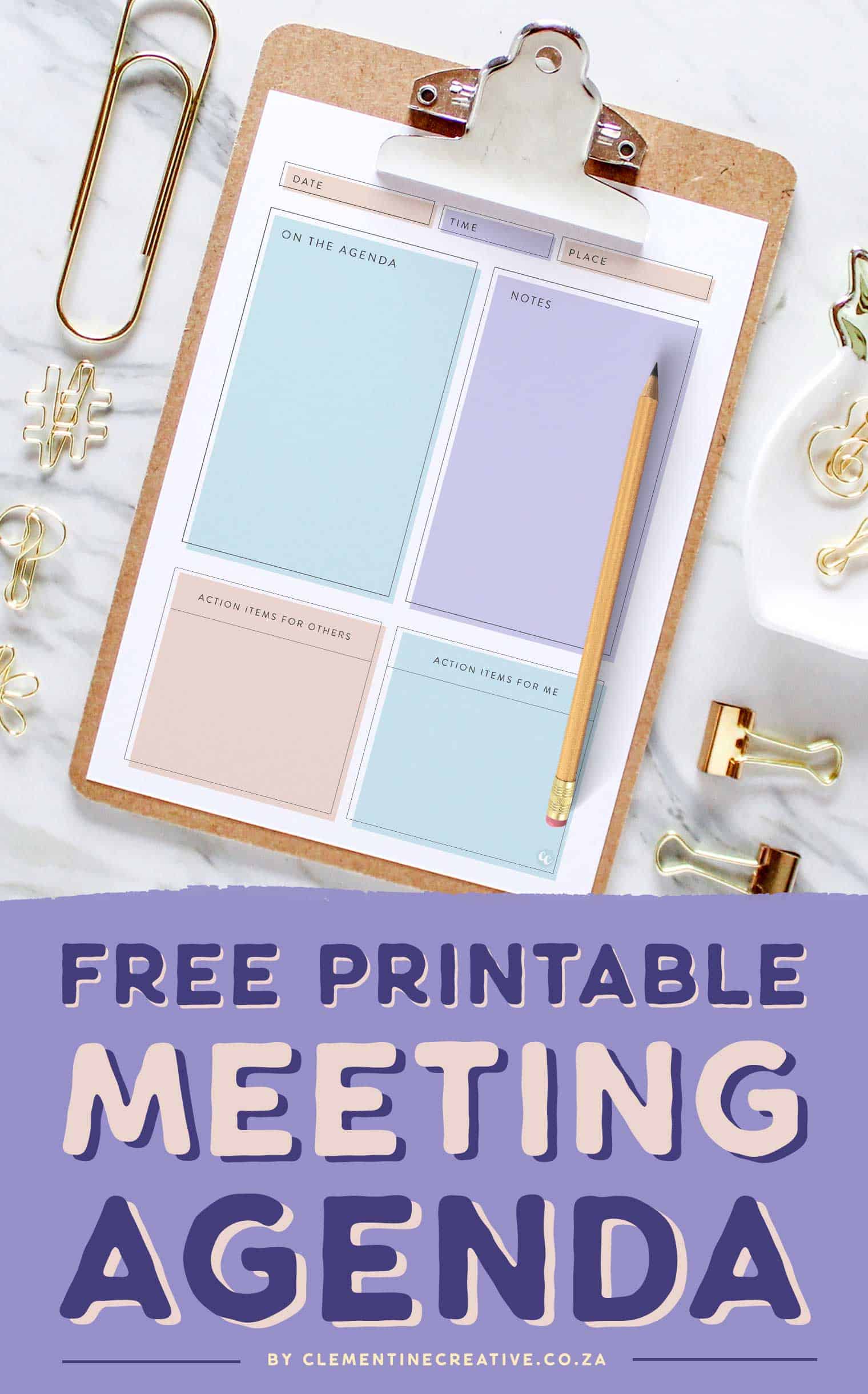 Free Stylish Feminine Printable Meeting Agenda Template Free Stylish Feminine Printable Meeting Agenda Template
