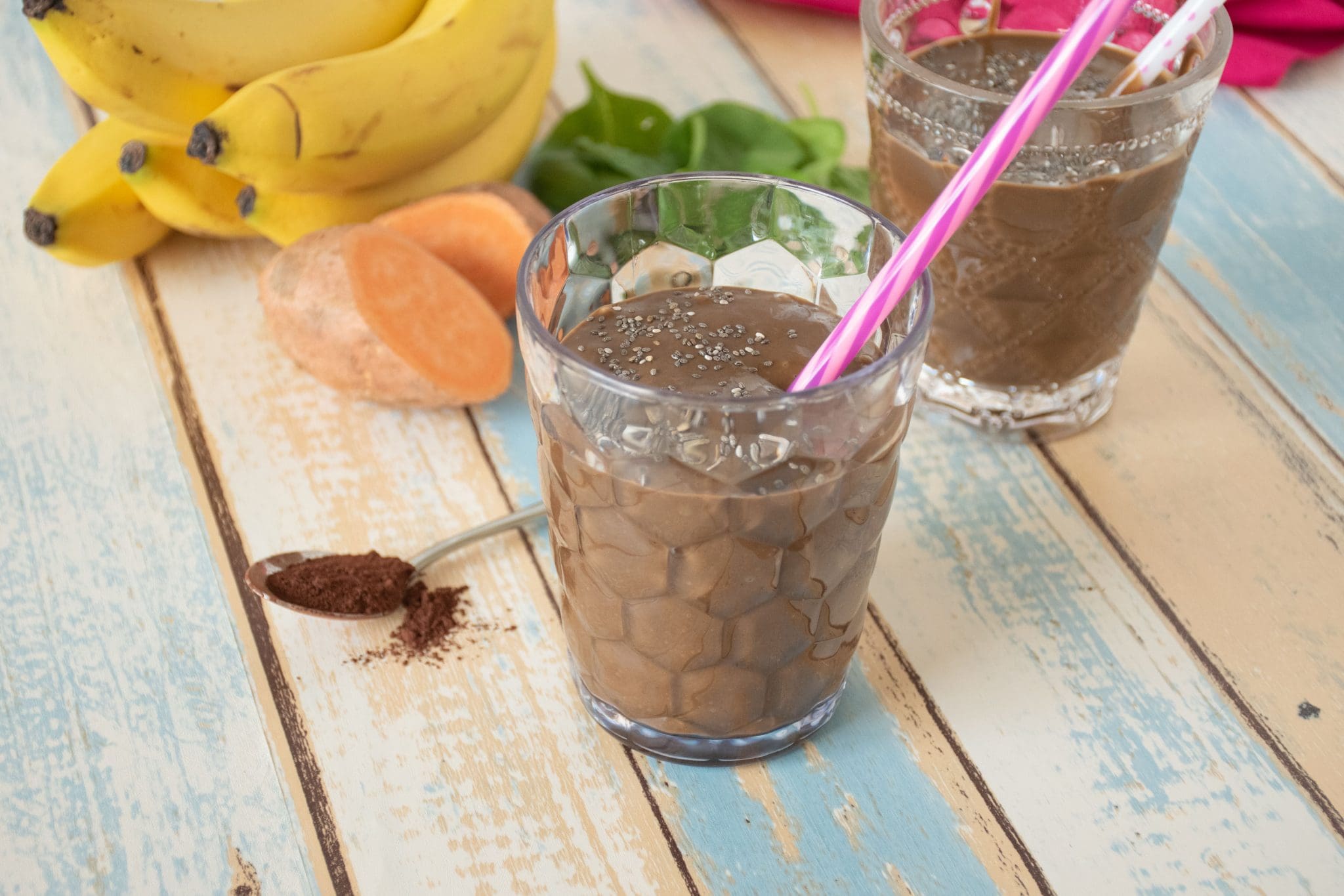 High Potassium Chocolate Sweet Potato Smoothie Being Nutritious