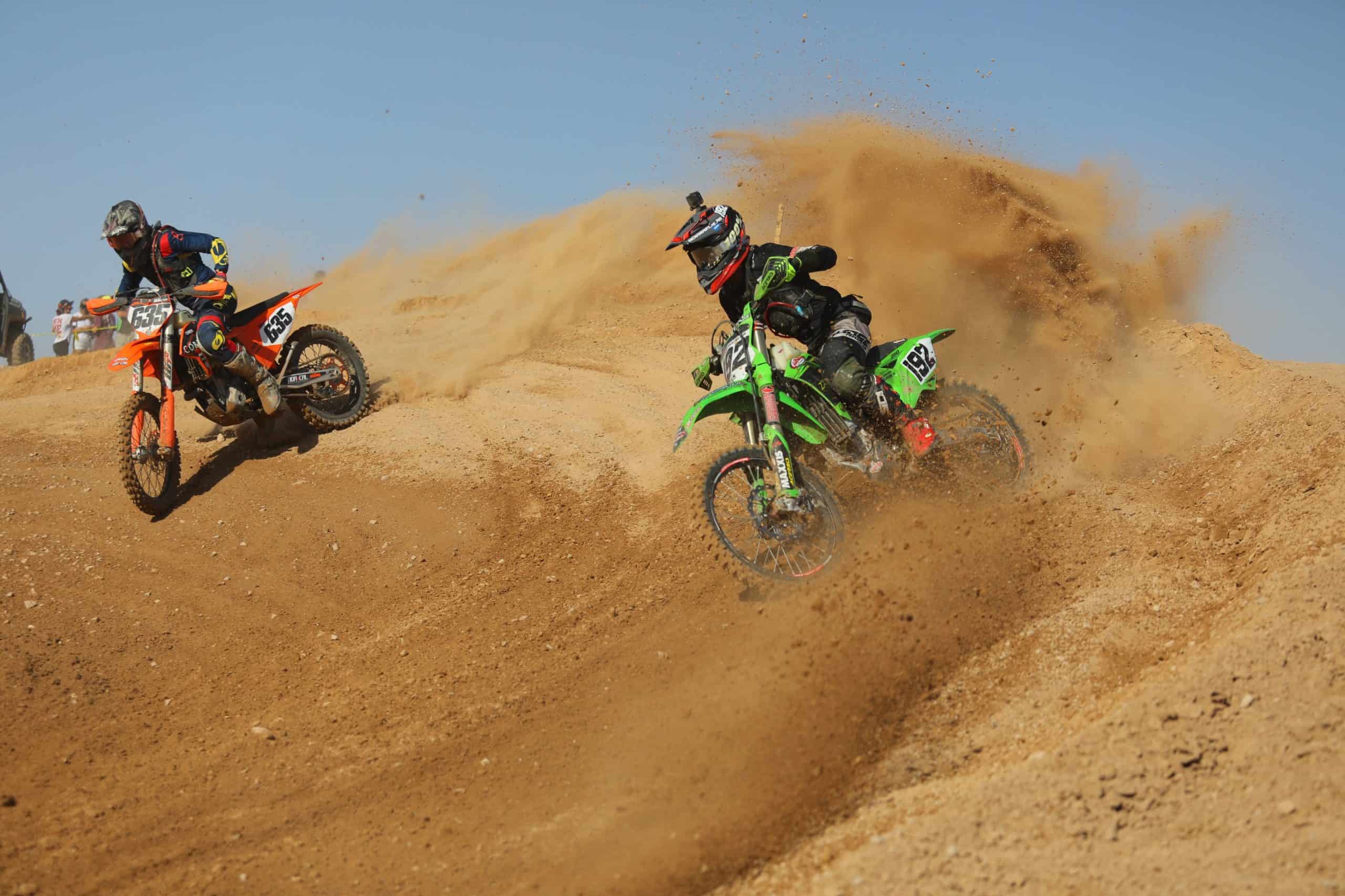 JP Alvarez riding his kx250 at the 2020 blythe worcs race