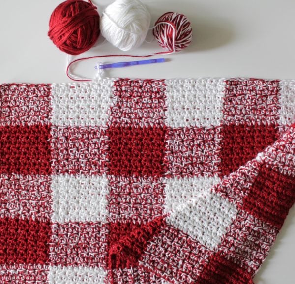 Crochet Red Gingham Blanket Daisy Farm Crafts The most common daisy farm crafts material is cotton. crochet red gingham blanket daisy