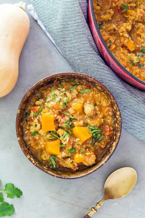 Butternut Squash Chicken Stew Video Slow Cooker Instant Pot Stovetop The best savory roasted butternut squash soup recipe with onions, garlic, spices, cream i hated them all. butternut squash chicken stew video