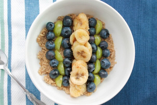 Quinoa Blueberry Banana And Grape Breakfast Bowl The Salted Cookie