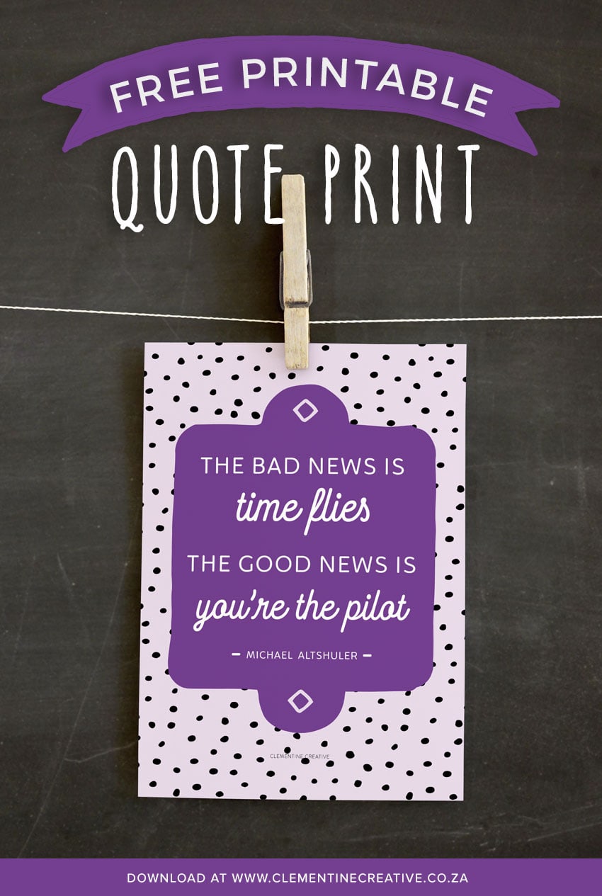 Free Printable Motivational Quote Time Management