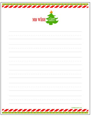 Free Printable Christmas Gift Wish Lists For Kids