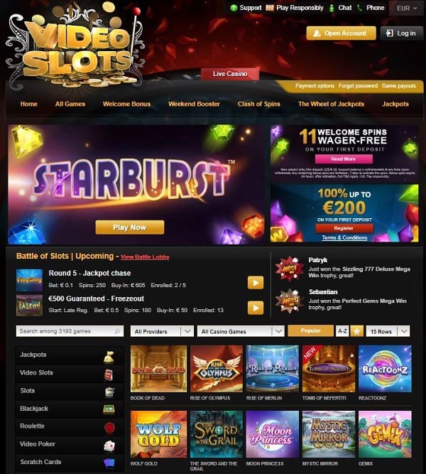 Video slots sign up online