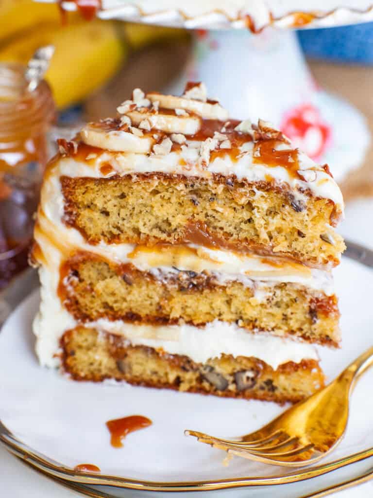 Caramel Banana Banoffee Cake Recipe Video Tatyanas Everyday Food · banoffee cake recipe morphs banana and toffee banoffee pie flavors into a decadent layer cake. caramel banana banoffee cake recipe video