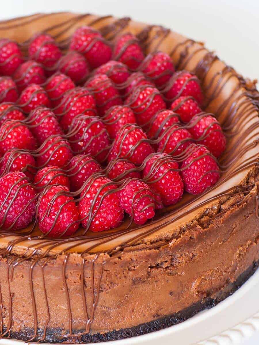 Caramel Raspberry Chocolate Cheesecake Recipe Video Tatyanas Everyday Food