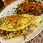 Omelete de frango com cogumelos