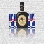 Garrafa de Old Parr 12 anos com 4 Latas de Red Bull