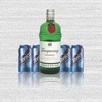 Garrafa de Gin Tanqueray com 4 latas de tônica