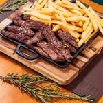 Fraldinha ao alho crocante Com Fritas