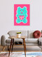 Mockup 'Schattige Gummy Bear met Hart' – Wandkunst van Ania Więcław als poster of acrylglasprint